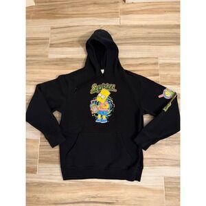The Simpsons Bart Simpson Squishee Hoodie Black Graphic Pullover Medium